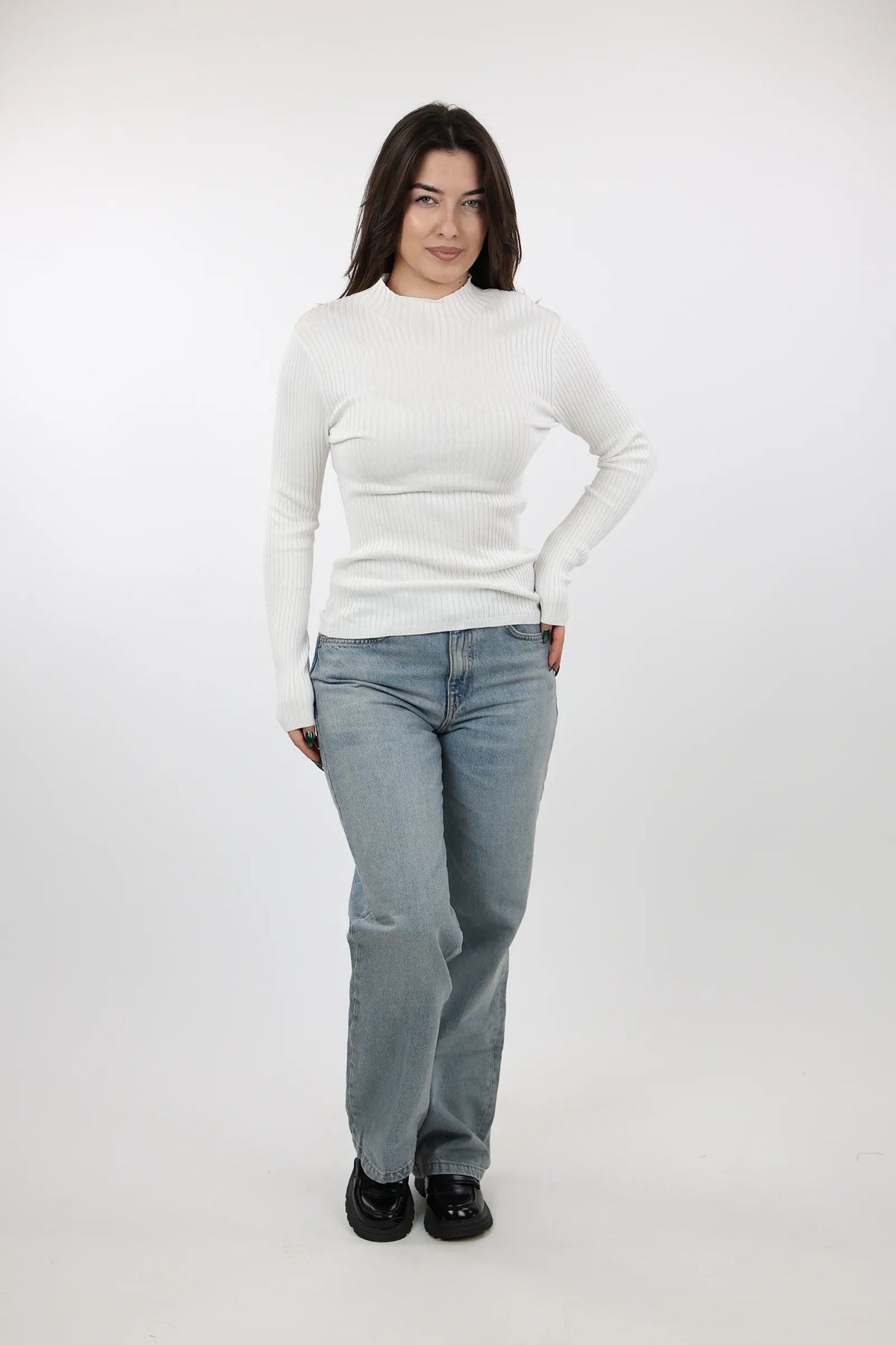 Gjysem rrollke slim fit taupe