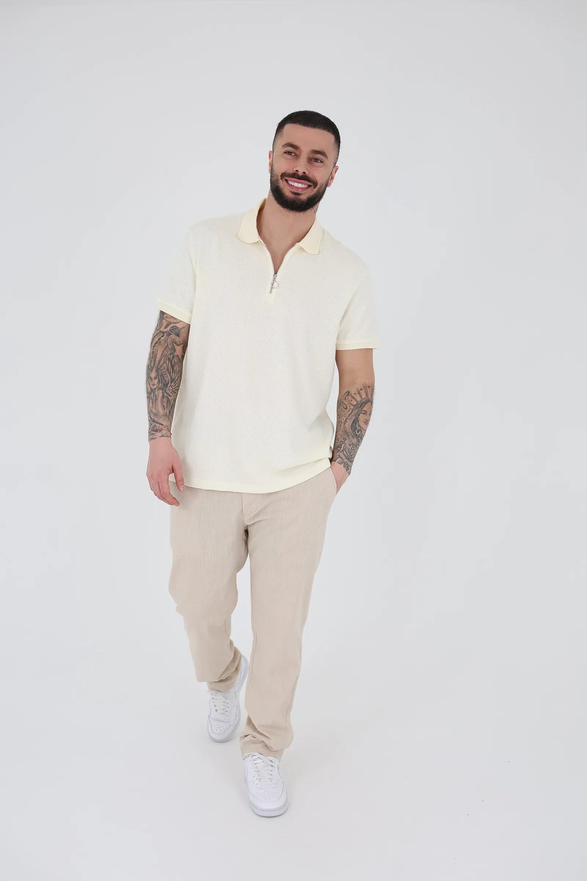 Maice half zip textured