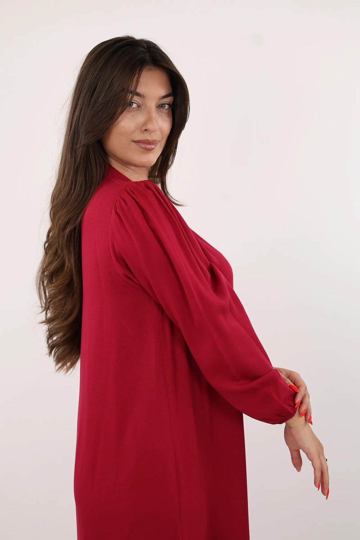 Fustan button maxi