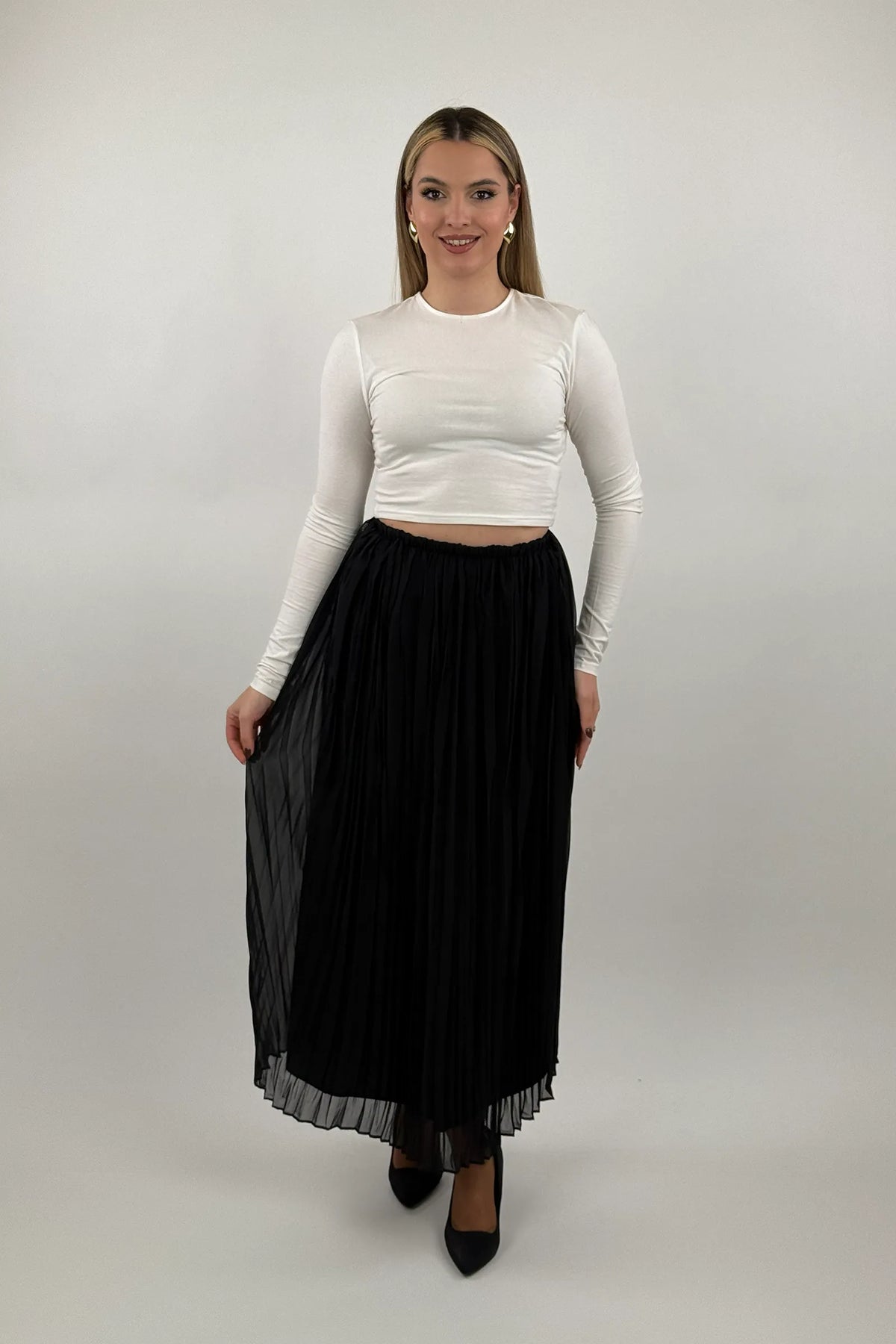 Fund flowy pleated skirt
