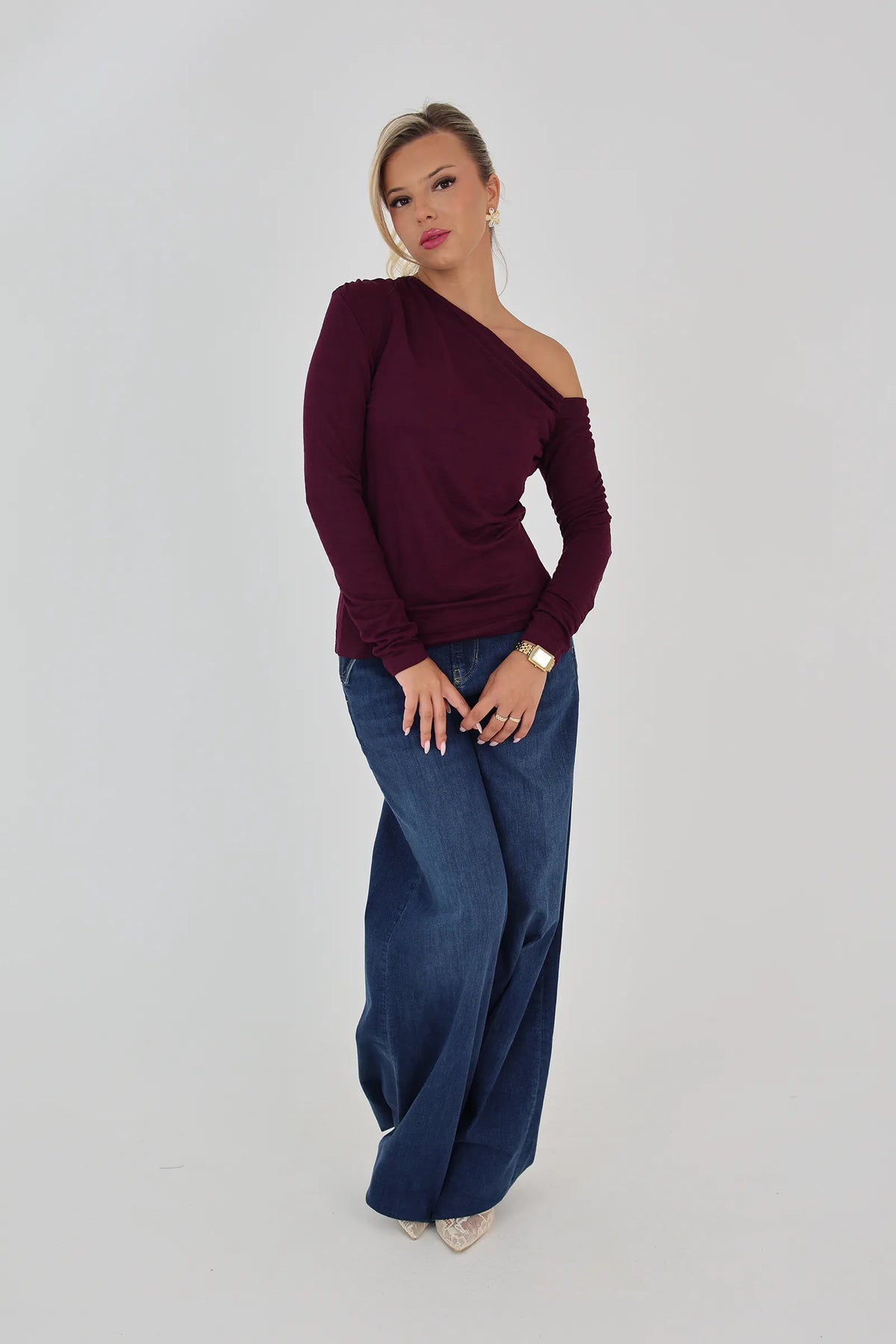 Bluze asymmetric neck