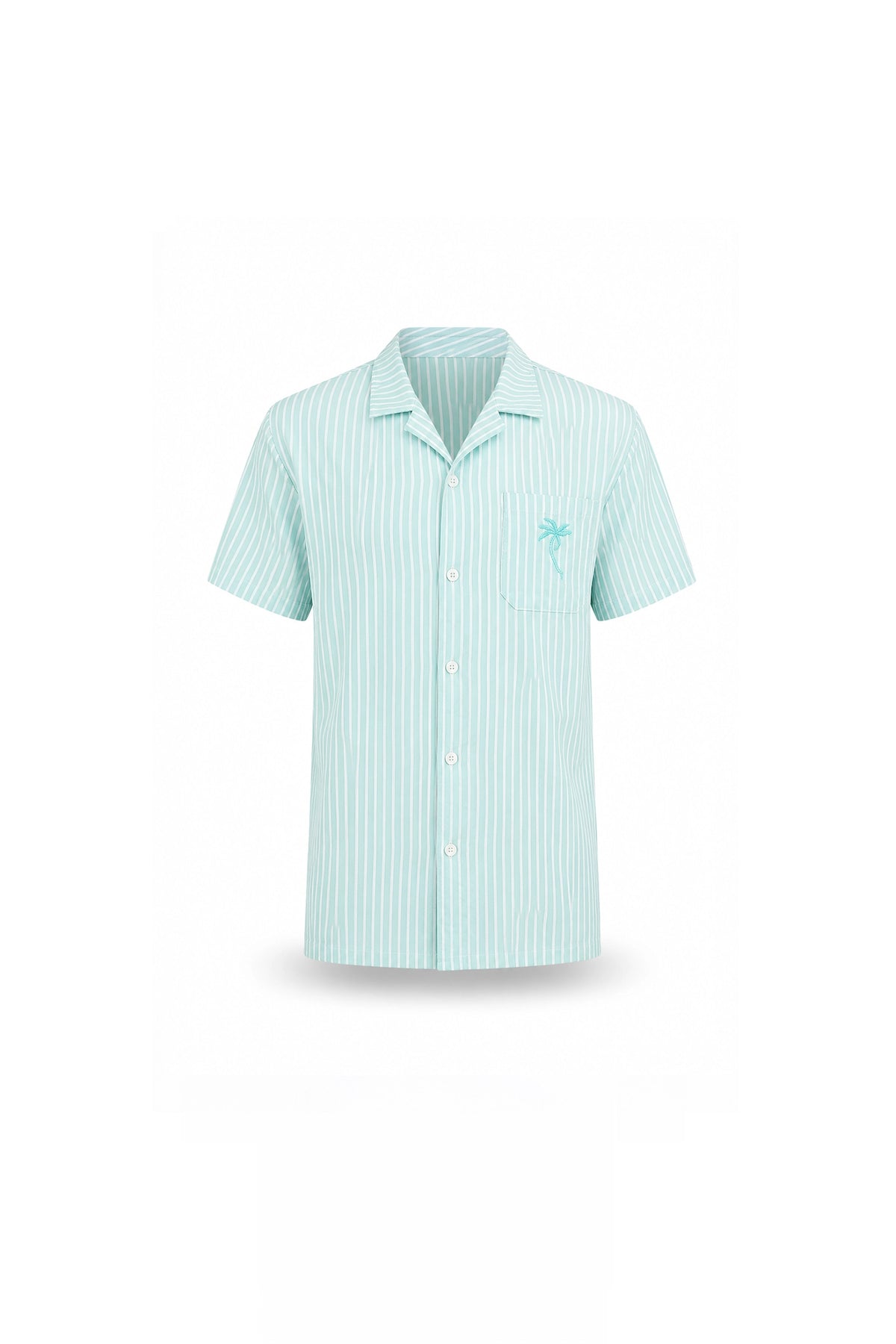 Kemishe striped cuban collar