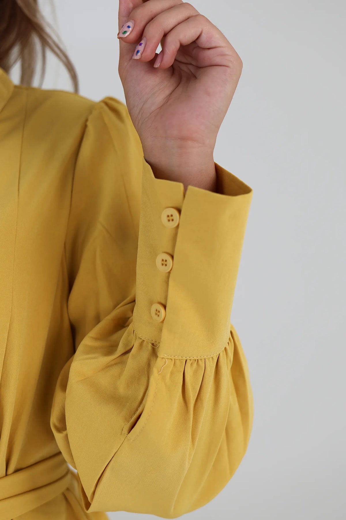 Fustan  long-sleeved mustard