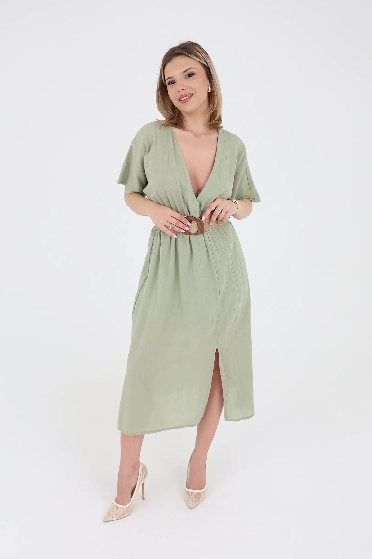 Fustan linen midi