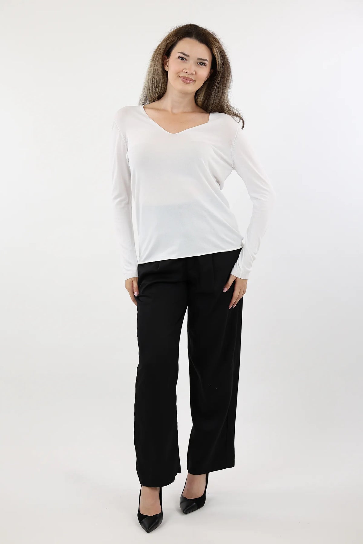 Bluze soft basic v-neck