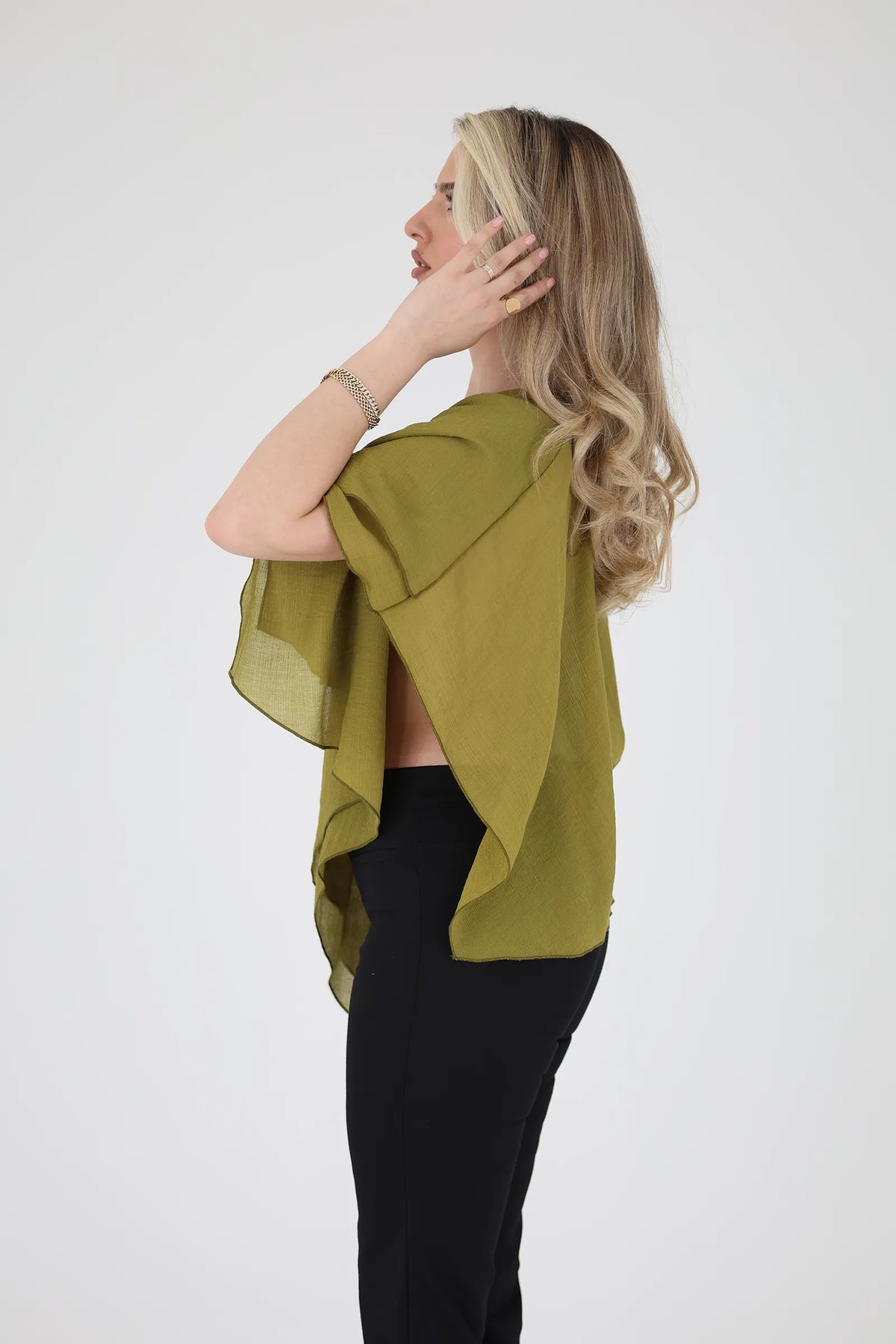Maice asymmetric chiffon