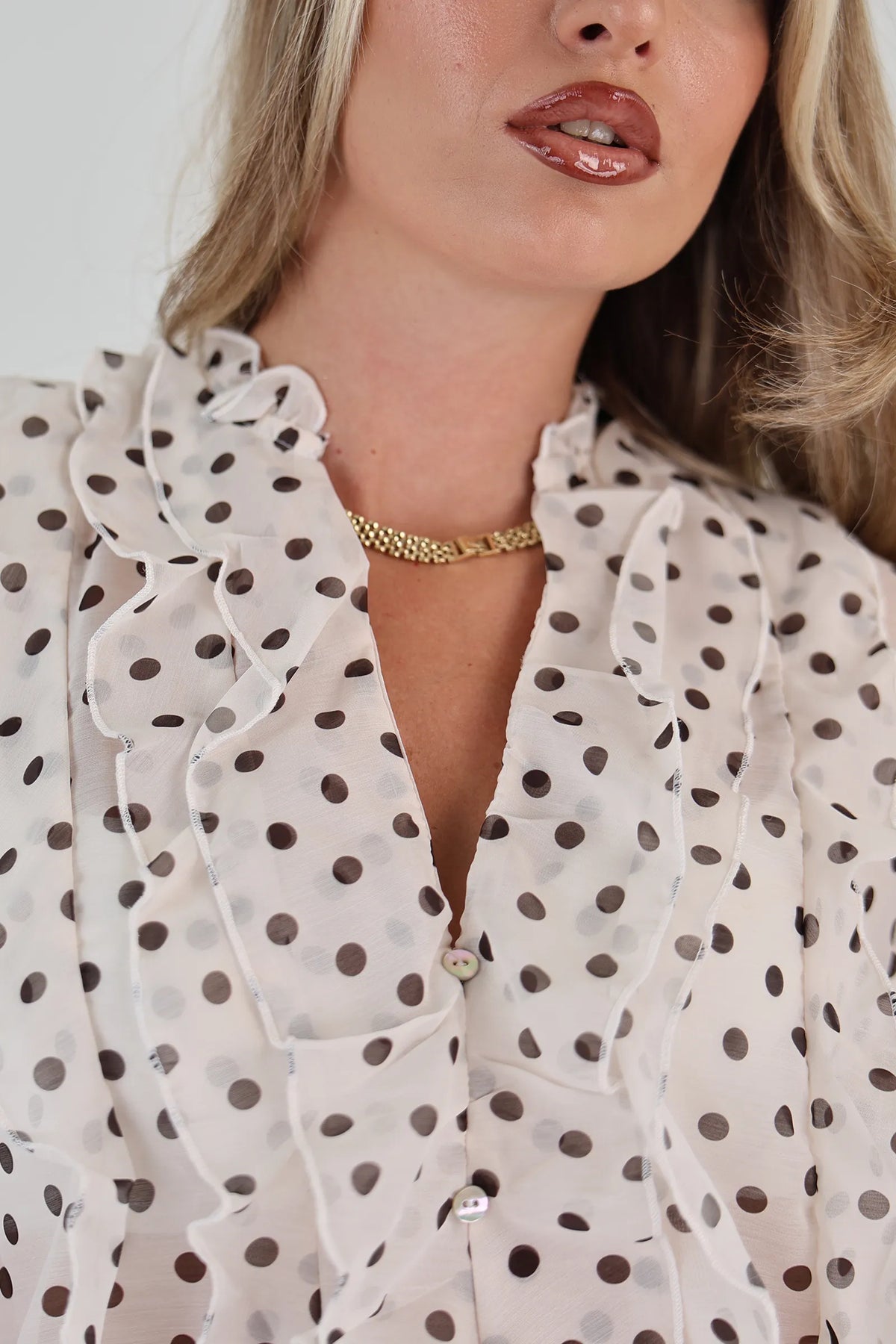 Kemishe brown polka dot