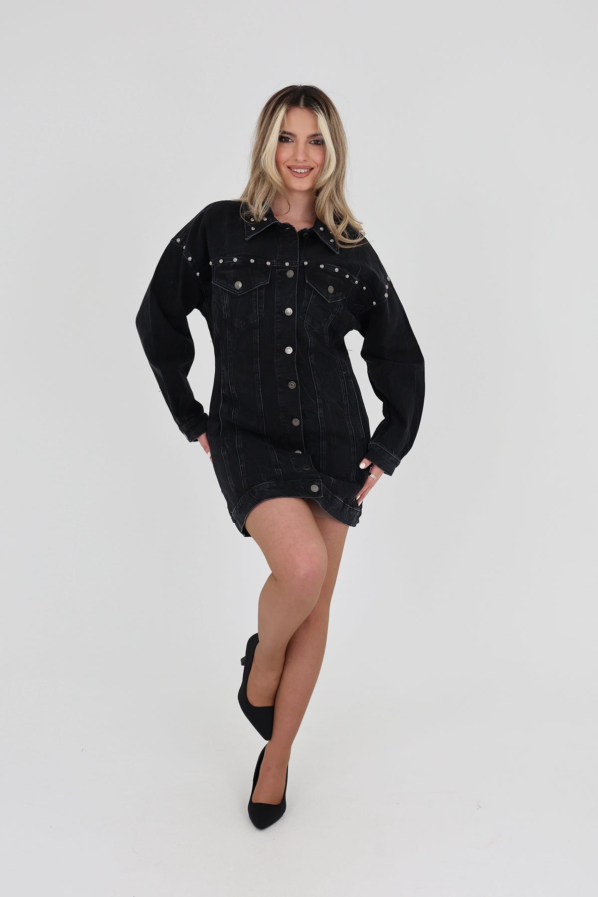 Fustan mini shirtdress