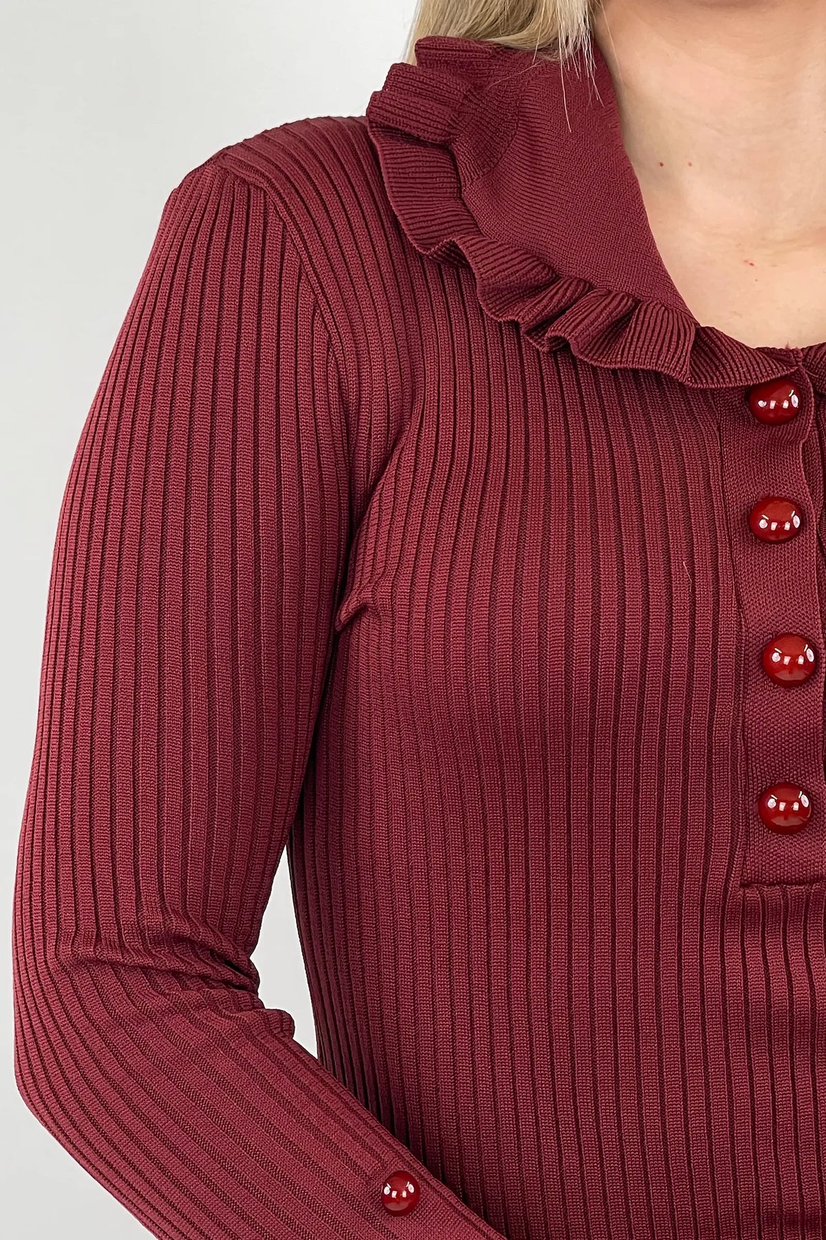 Fustan knit ruffle