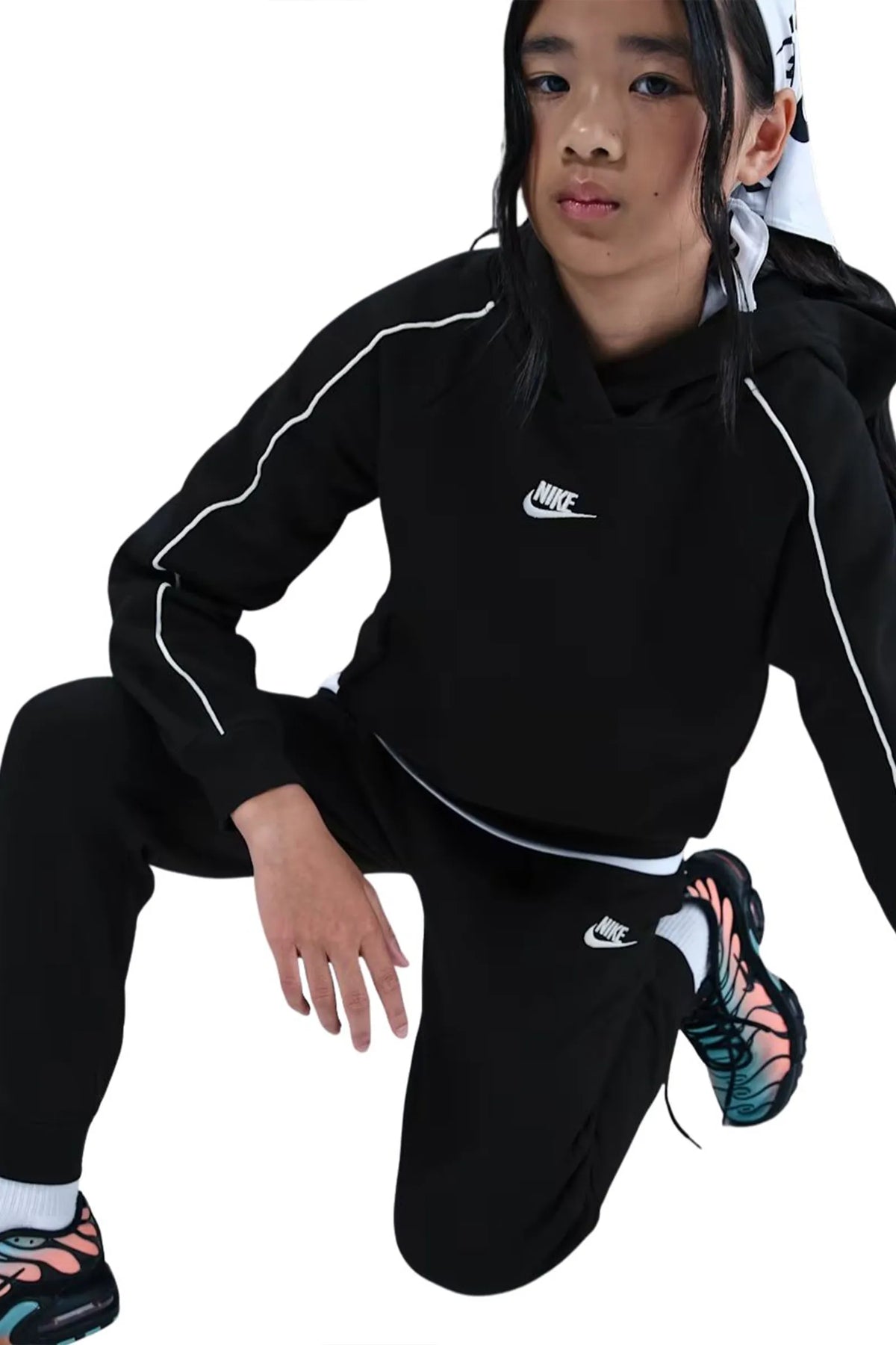 Set nike sportswear club fleece big kids' hooded tracksuit HQ9318-010