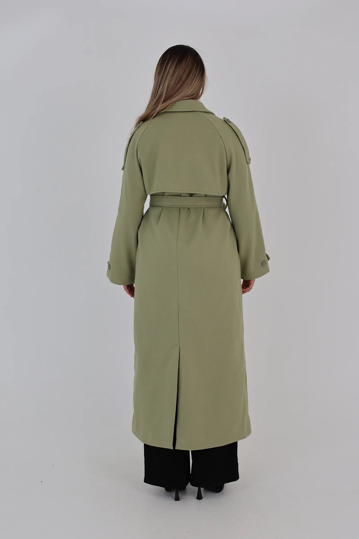 Pallto long olive green