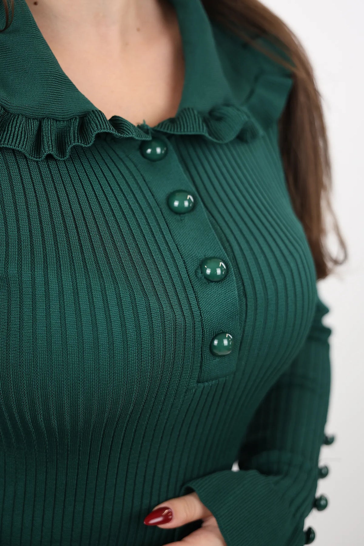 Fustan knit ruffle