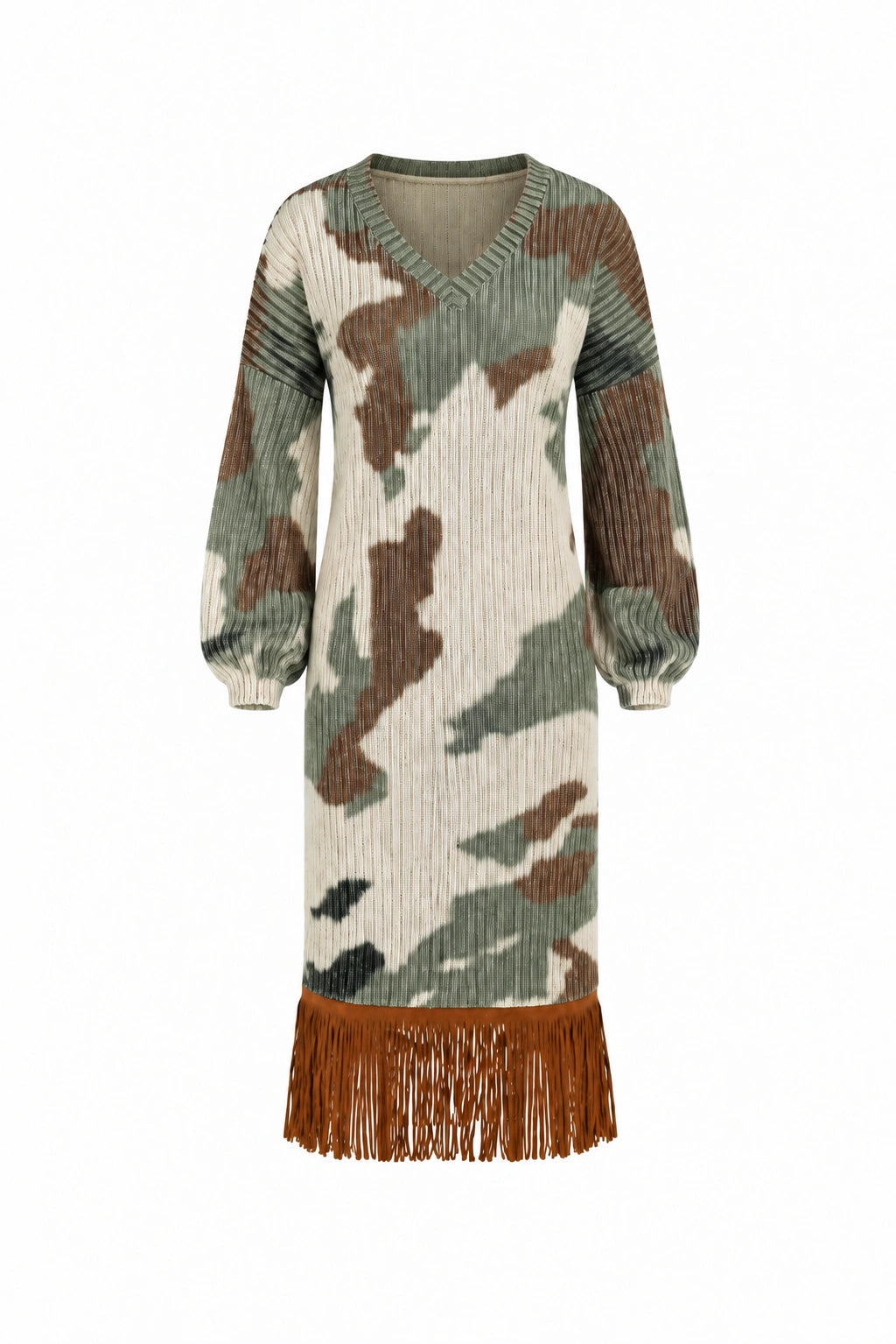 Fustan brown fringe