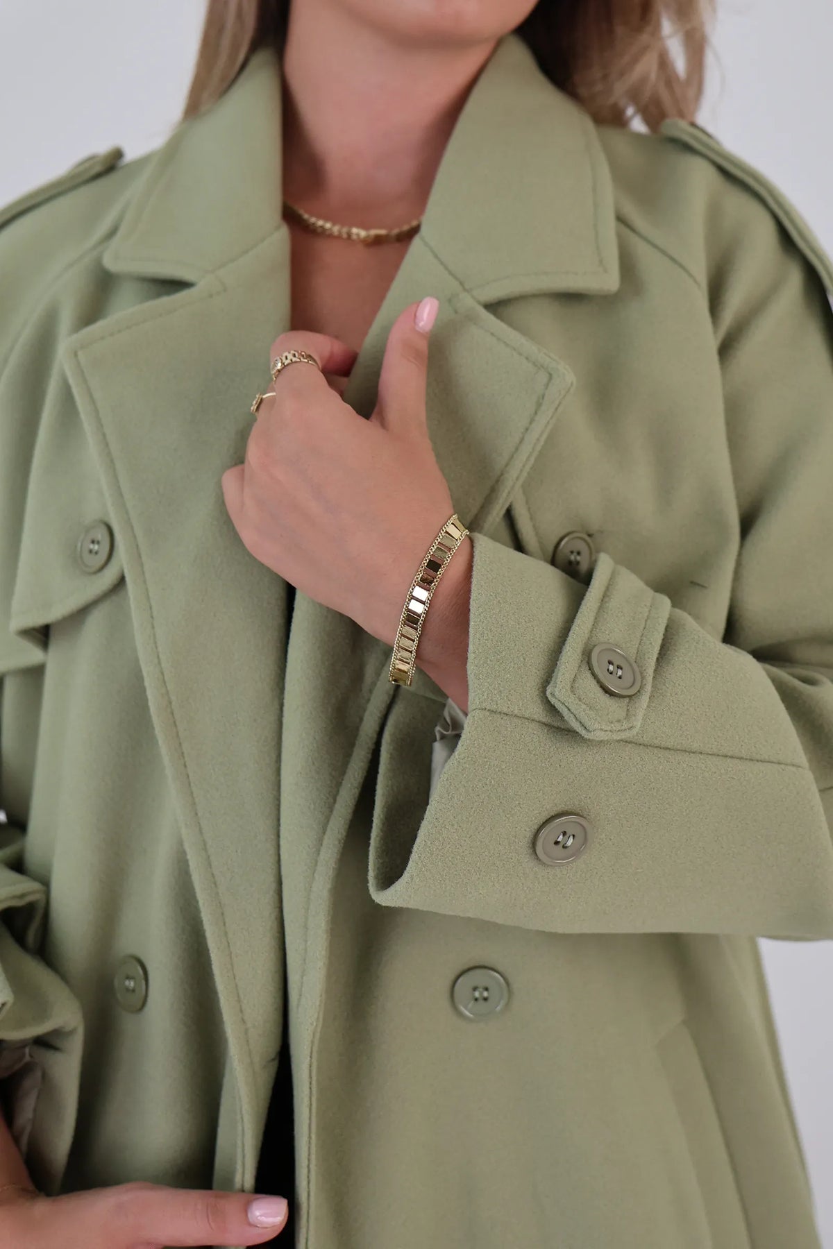 Pallto long olive green
