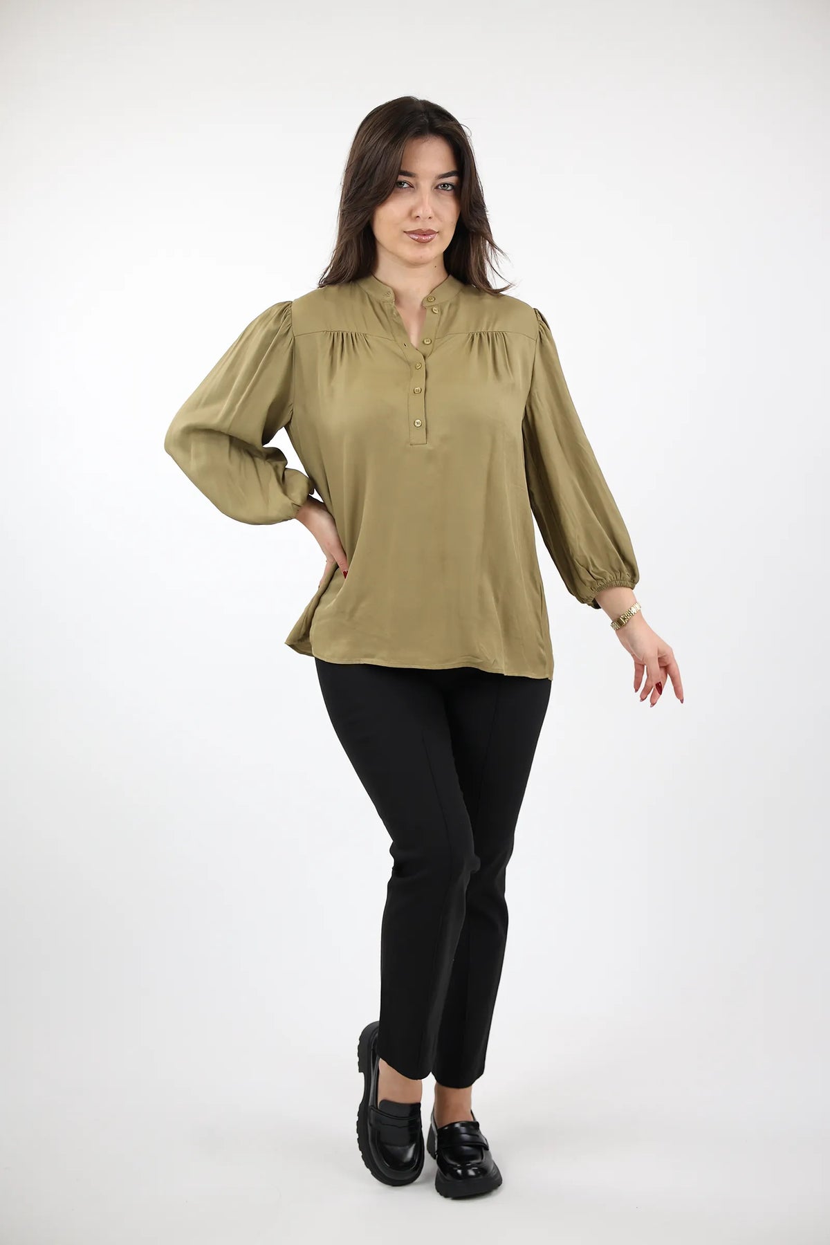 Kemishe mandarin collar